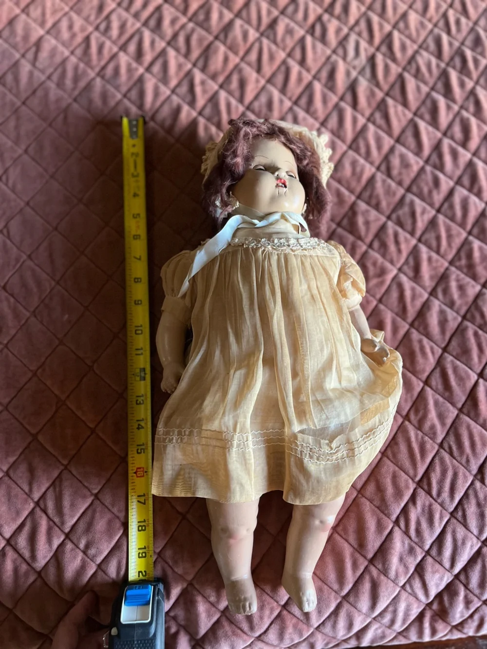 Antique Vintage Doll sleeping eyes cloth body